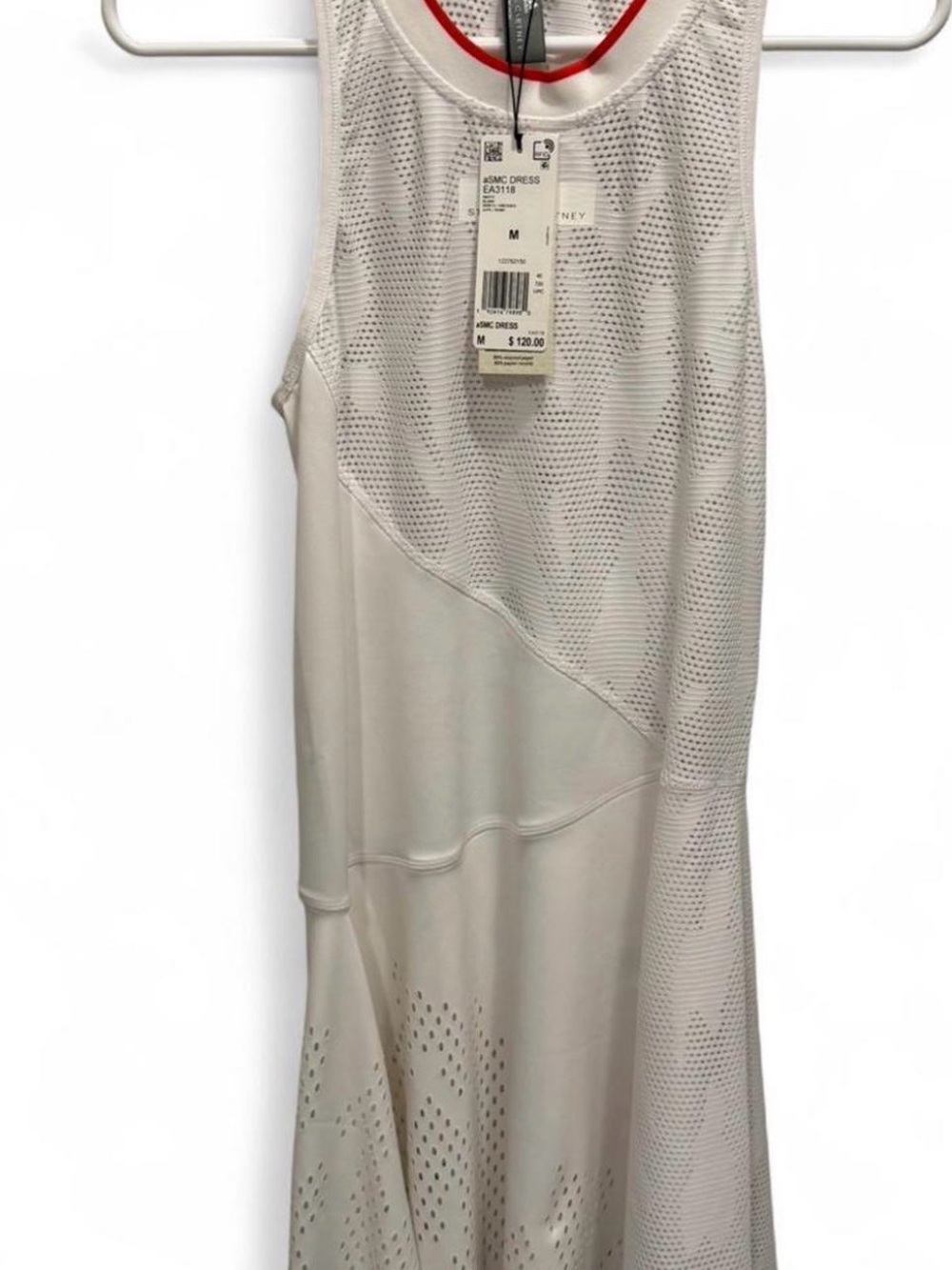 Adidas by Stella McCartney White and Red Mesh Mini Dress